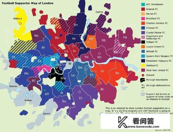 伦敦有几支英超球队？都在什么区域？