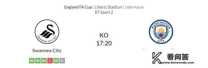 3月17日英超比赛斯旺西VS曼城，谁能获胜？