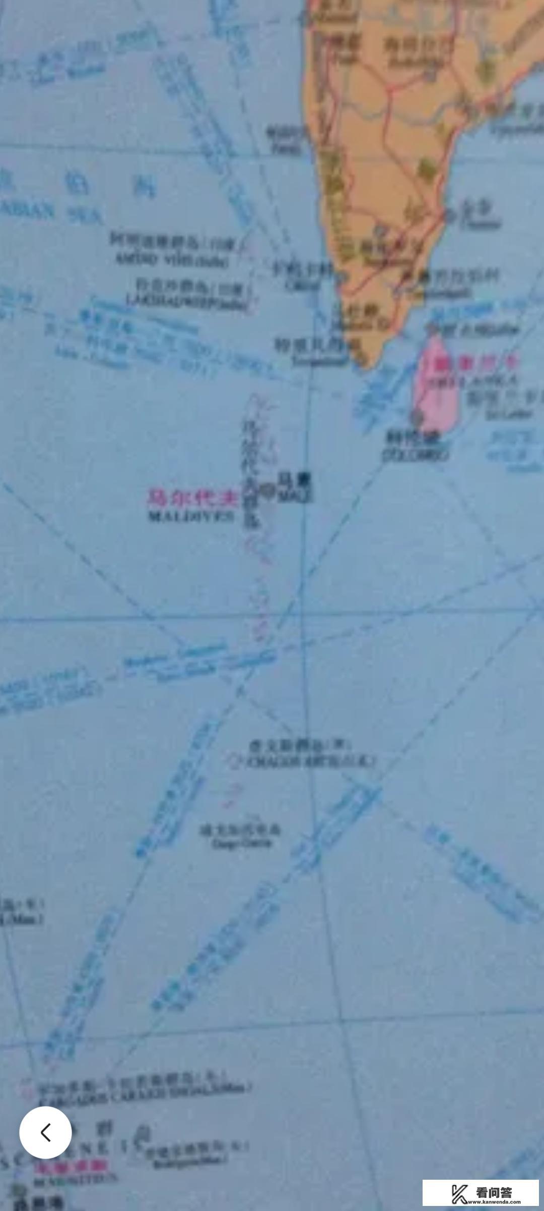 马尔代夫地图上的位置